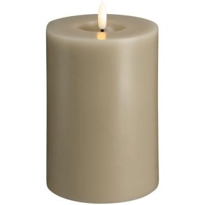 Moods & More Bloklys m. Smelteeffekt LED 9,9xH15 cm, Kit Grey