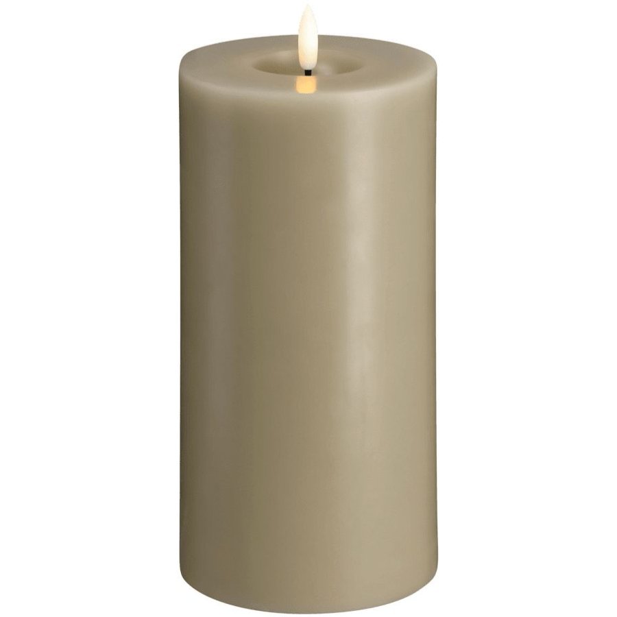 Moods & More Stumpenkerze mit Schmelzeffekt LED 9,9xH20 cm, Kit Grey