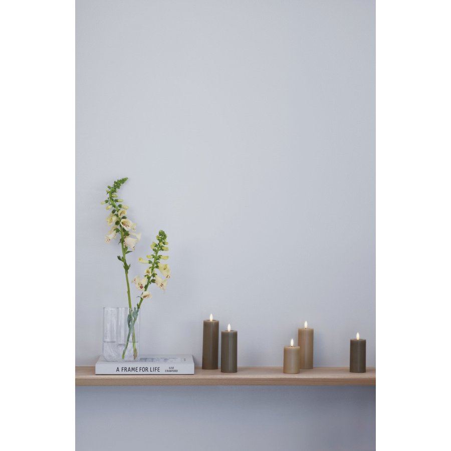 Moods & More Stumpenkerze mit Schmelzeffekt LED 4,9xH7,5 cm, Sand