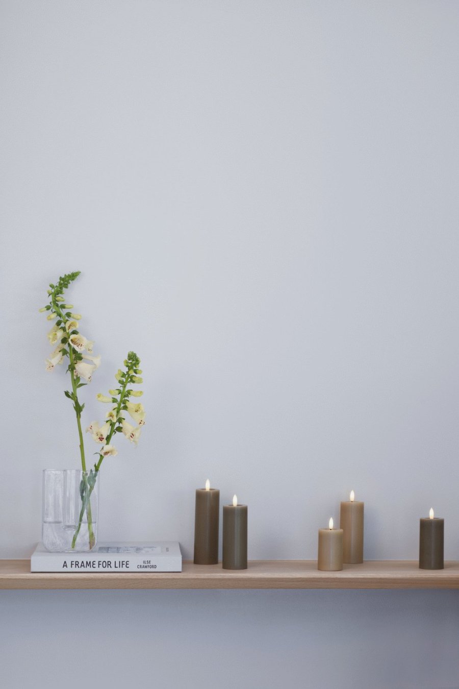 Moods & More Stumpenkerze mit Schmelzeffekt LED 4,9xH7,5 cm, Sand