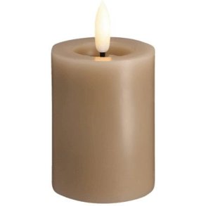 Moods & More Bloklys m. Smelteeffekt LED 4,9xH7,5 cm, Sand