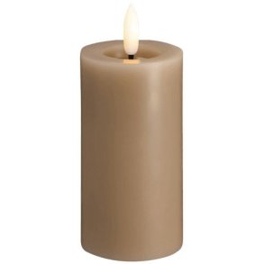 Moods & More Bloklys m. Smelteeffekt LED 4,9xH10 cm, Sand