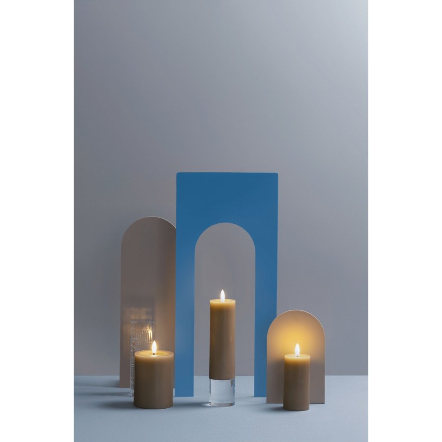 Moods & More Stumpenkerze mit Schmelzeffekt LED 7,4xH10 cm, Sand