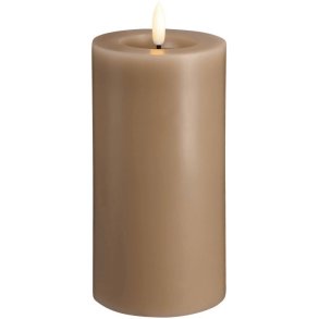 Moods & More Bloklys m. Smelteeffekt LED 7,4xH15 cm, Sand