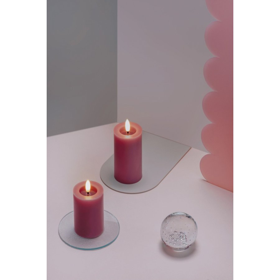 Moods & More Stumpenkerze mit Schmelzeffekt LED 4,9xH10 cm, Vintage Rose