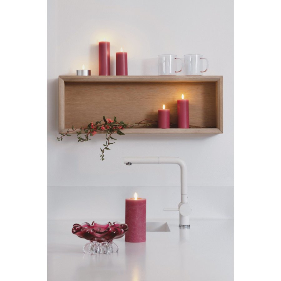 Moods & More Stumpenkerze mit Schmelzeffekt LED 4,9xH7,5 cm, Vintage Rose