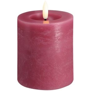 Moods & More Bloklys Rustik m. Smelteeffekt LED 7,4xH10 cm, Vintage Rose