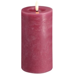 Moods & More Bloklys Rustik m. Smelteeffekt LED 7,4xH15 cm, Vintage Rose