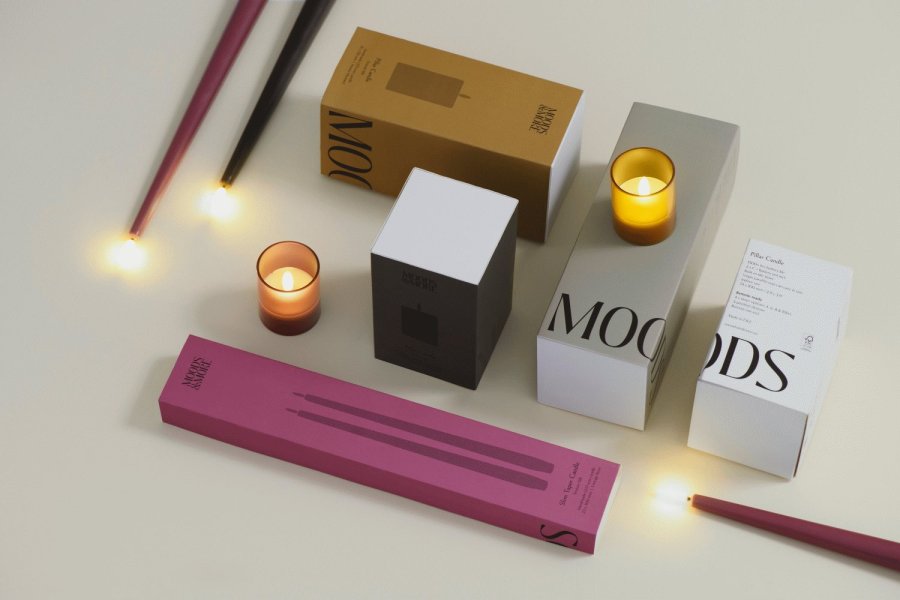 Moods & More Stabkerzen LED 2er Set 2,3xH25 cm, Charcoal