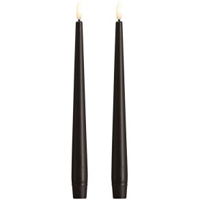 Moods & More Kronelys LED 2 stk. 2,3xH25 cm, Charcoal