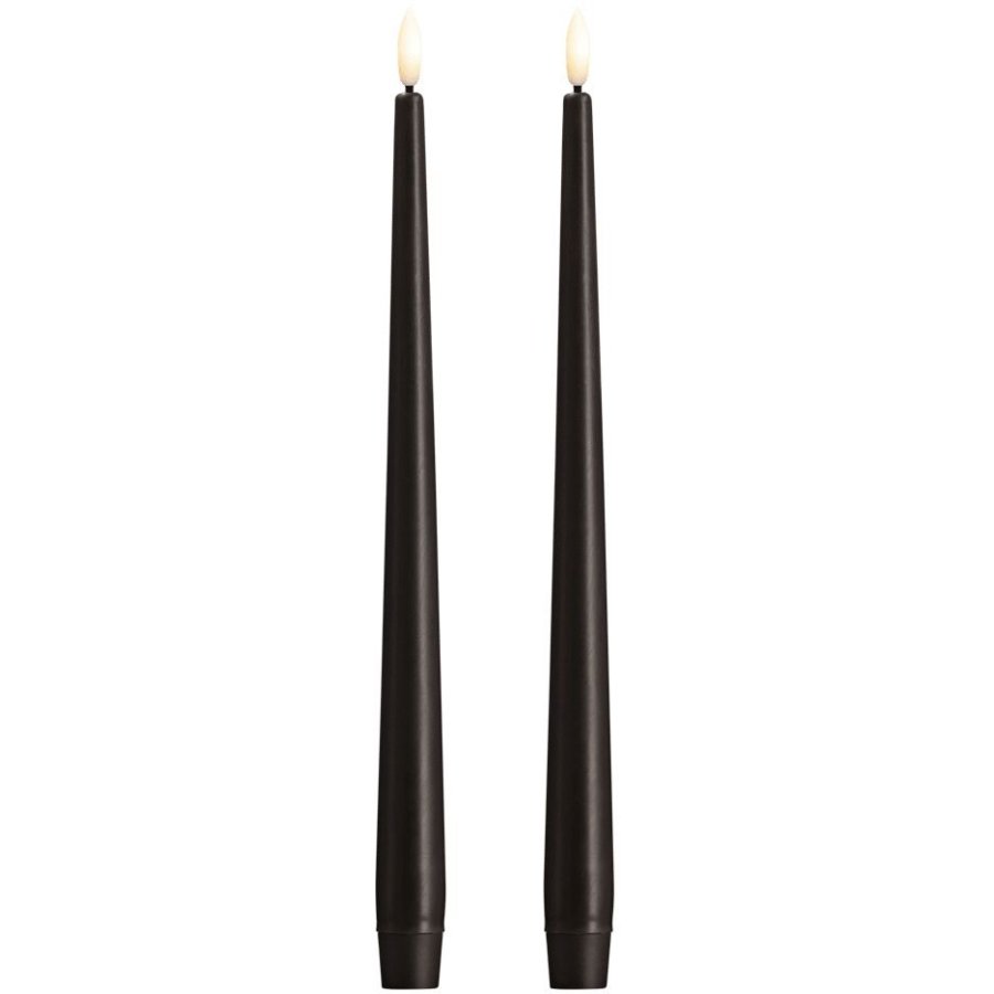 Moods & More Stabkerzen LED 2er Set 2,3xH30 cm, Charcoal