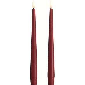 Moods & More Kronelys LED 2 stk. 2,3xH25 cm, Cranberry Red