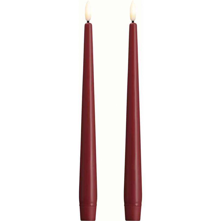 Moods & More Stabkerzen LED 2er Set 2,3xH25 cm, Cranberry Red