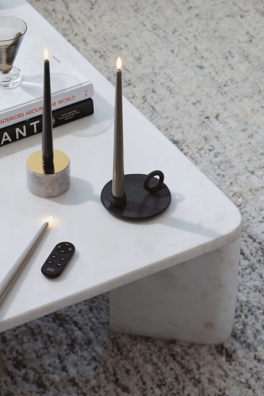 Moods & More Stabkerzen LED 2er Set 2,3xH30 cm, Dark Sand