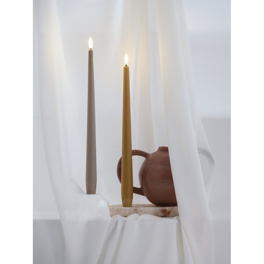 Moods & More Stabkerzen LED 2er Set 2,3xH25 cm, Honey Mustard