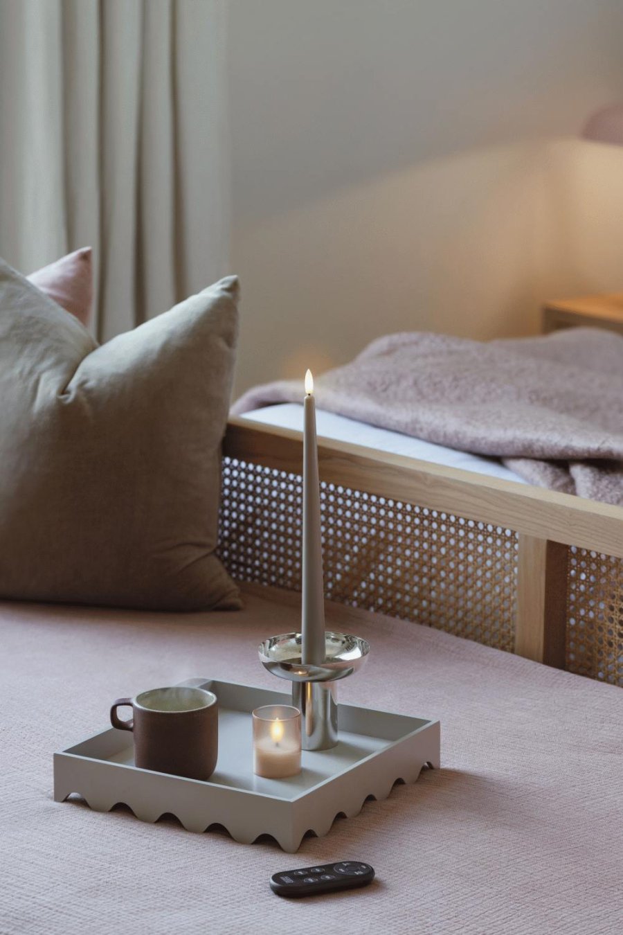 Moods & More Stabkerzen LED 2er Set 2,3xH25 cm, Kit Grey