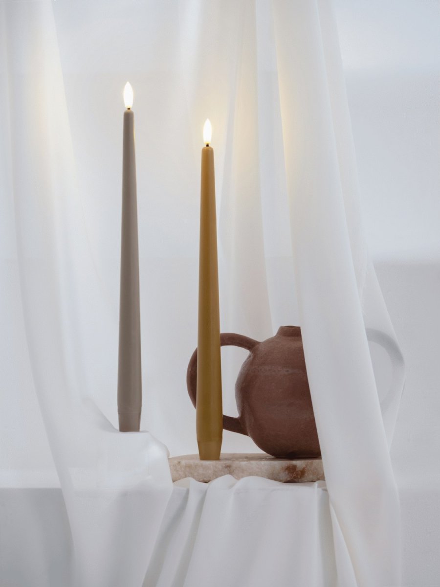 Moods & More Stabkerzen LED 2er Set 2,3xH25 cm, Kit Grey