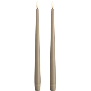 Moods & More Kronelys LED 2 stk. 2,3xH30 cm, Kit Grey