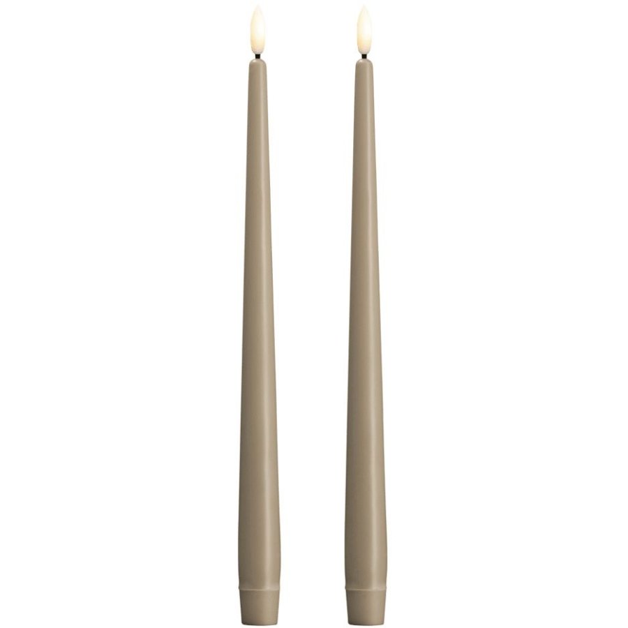 Moods & More Stabkerzen LED 2er Set 2,3xH30 cm, Kit Grey