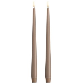 Moods & More Kronelys LED 2 stk. 2,3xH30 cm, Sand