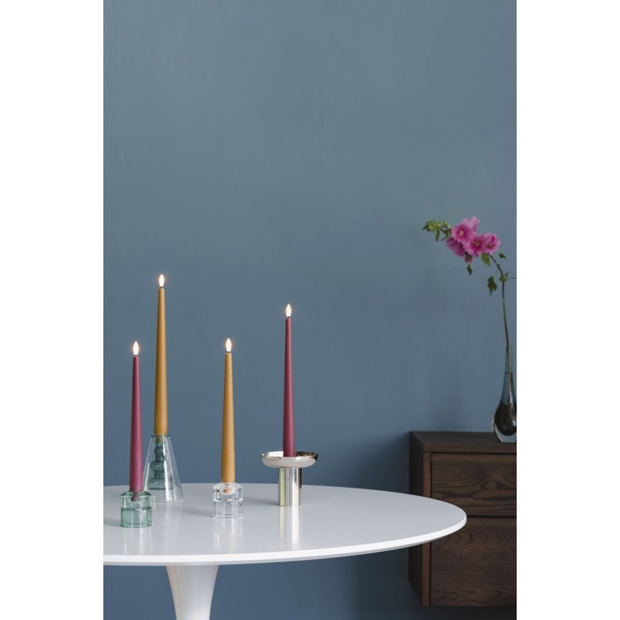 Moods & More Stabkerzen LED 2er Set 2,3xH25 cm, Vintage Rose