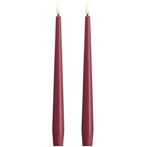 Moods & More Kronelys LED 2 stk. 2,3xH25 cm, Vintage Rose