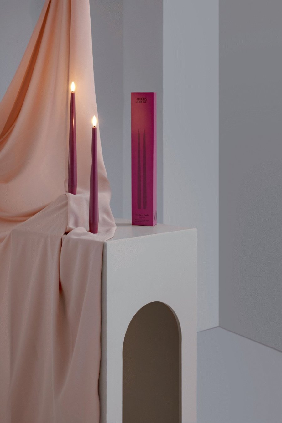 Moods & More Stabkerzen LED 2er Set 2,3xH30 cm, Vintage Rose