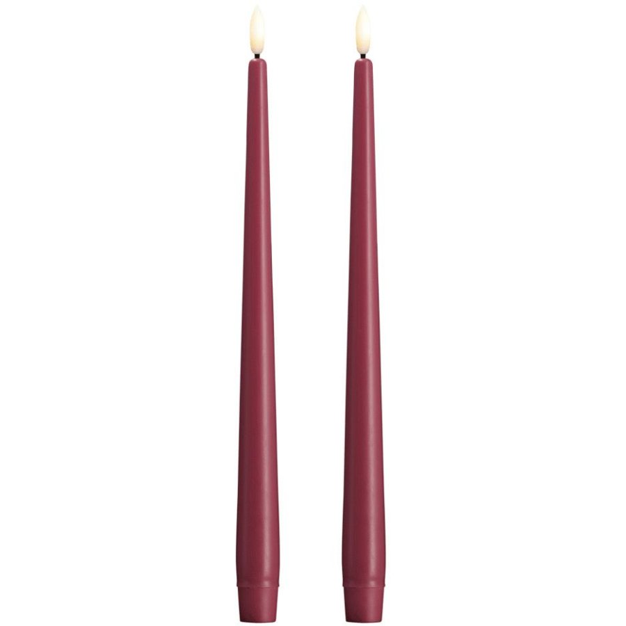 Moods & More Stabkerzen LED 2er Set 2,3xH30 cm, Vintage Rose