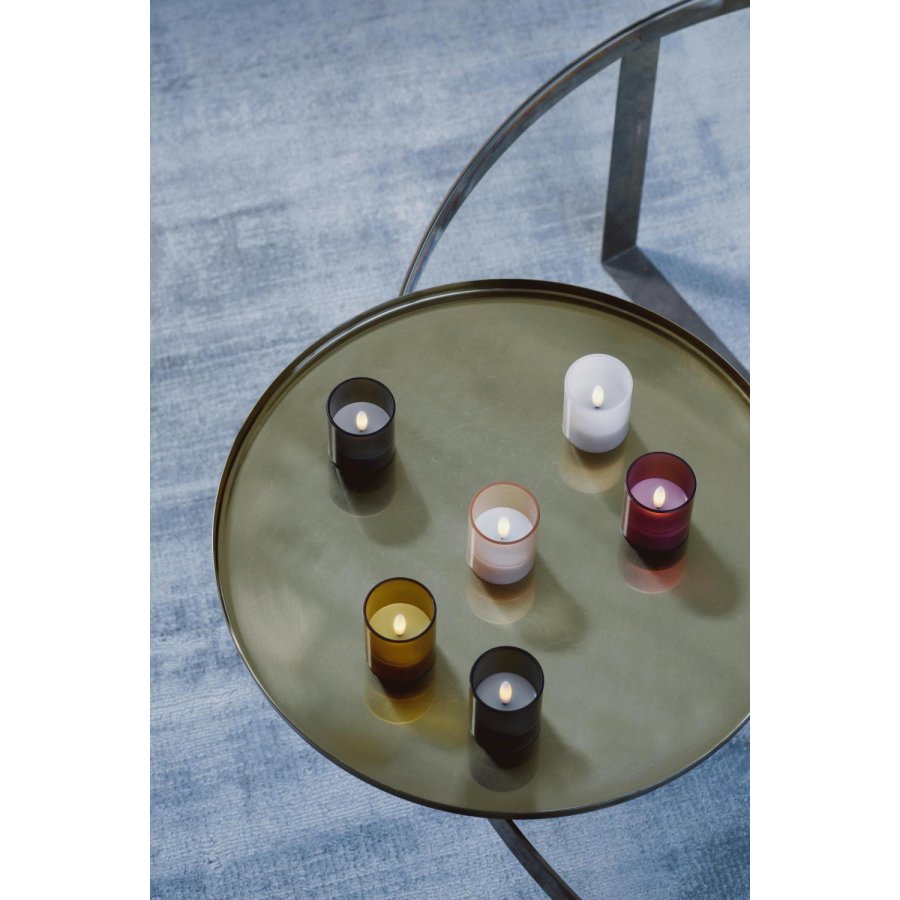 Moods & More Glaslys LED 2 stk. 4,7xH5,7 cm, Hurricane/Charcoal