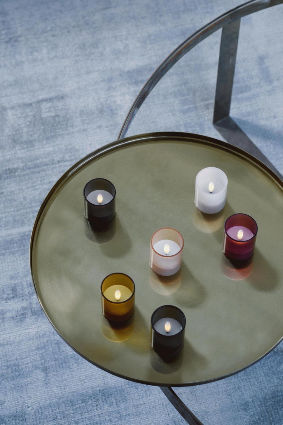 Moods & More Glaslys LED 2 stk. 4,7xH5,7 cm, Hurricane/Charcoal