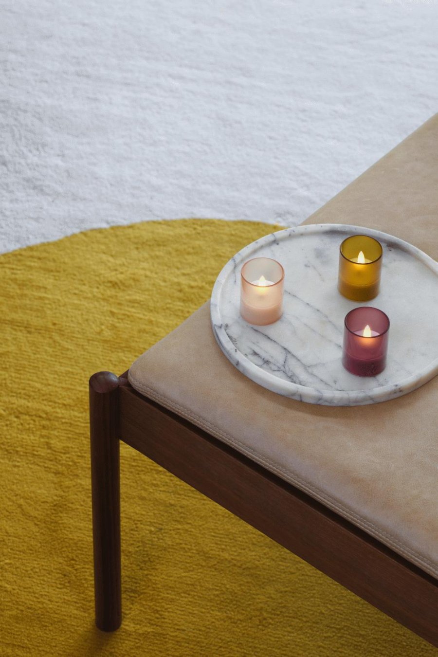 Moods & More Glaslys LED 2 stk. 4,7xH5,7 cm, Hurricane/Honey Mustard