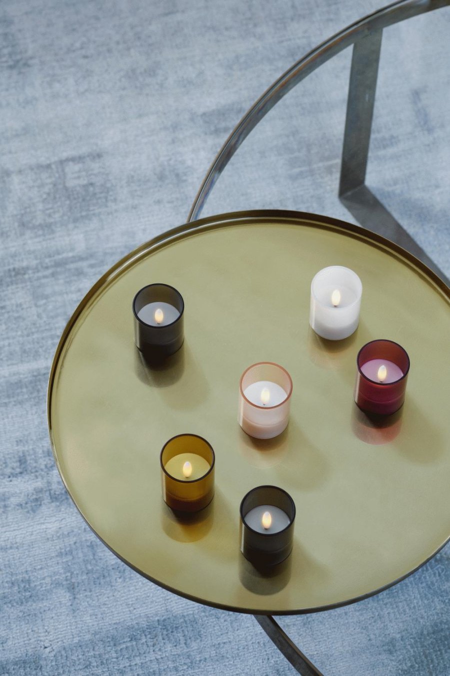 Moods & More Glaslys LED 2 stk. 4,7xH5,7 cm, Hurricane/Vanilla