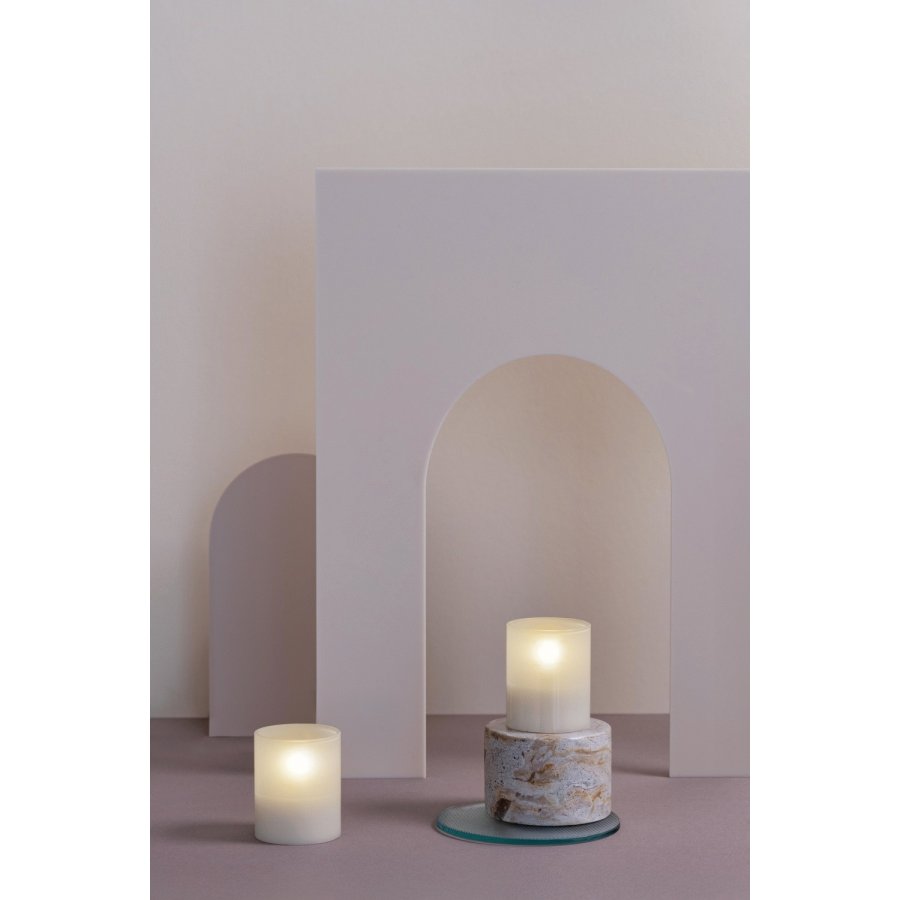 Moods & More Glaslys LED 2 stk. 4,7xH5,7 cm, Hurricane/Vanilla