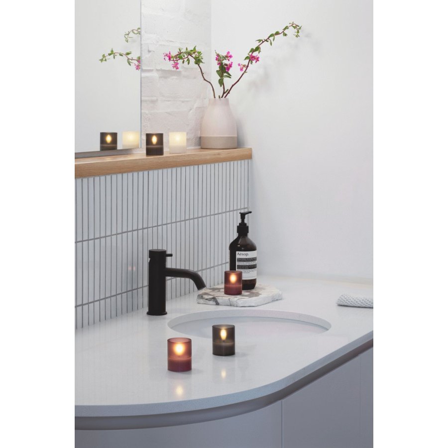 Moods & More Glaslys LED 2 stk. 4,7xH5,7 cm, Hurricane/Vanilla