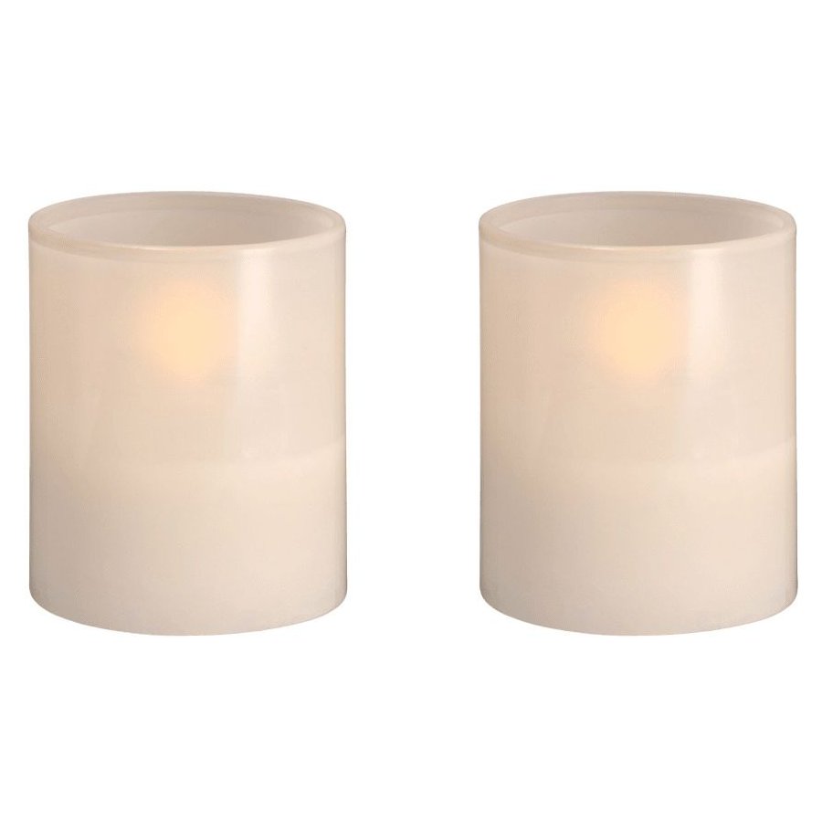 Moods & More Glaslys LED 2 stk. 4,7xH5,7 cm, Hurricane/Vanilla