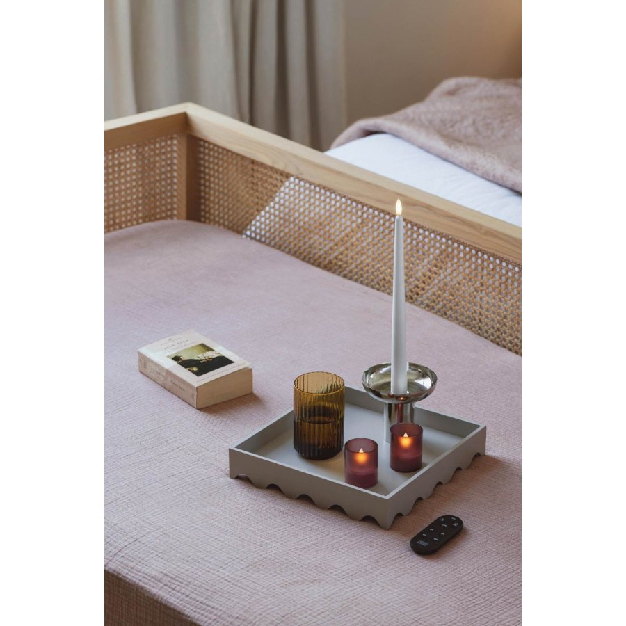 Moods & More Glaslys LED 2 stk. 4,7xH5,7 cm, Hurricane/Vintage Rose