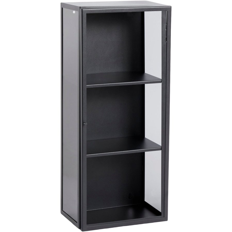 Muubs Atlanta Schrank 30x70 cm, Schwarz/Graues Glas