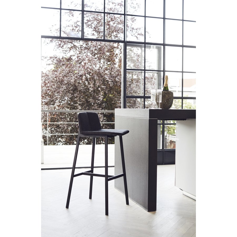 Muubs Chamfer Barstol H84 cm, Antracit/Sort