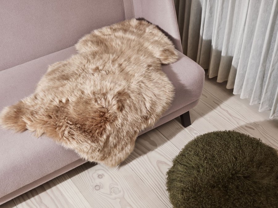 NATURES Collection Lammeskind Langhret Premium 90x60 cm, Taupe