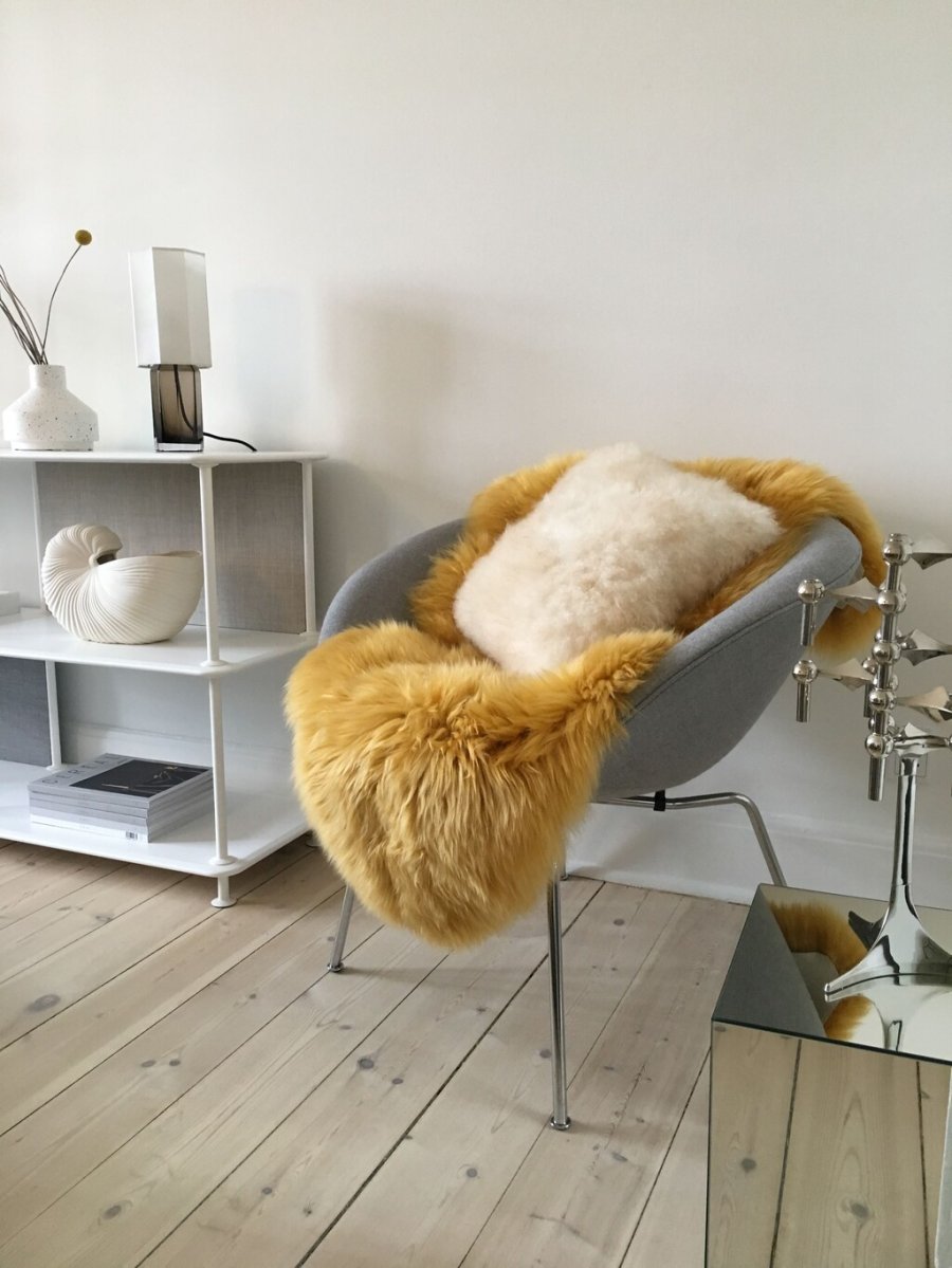NATURES Collection Lammeskind Langhret Premium 90x60 cm, Imperial Yellow