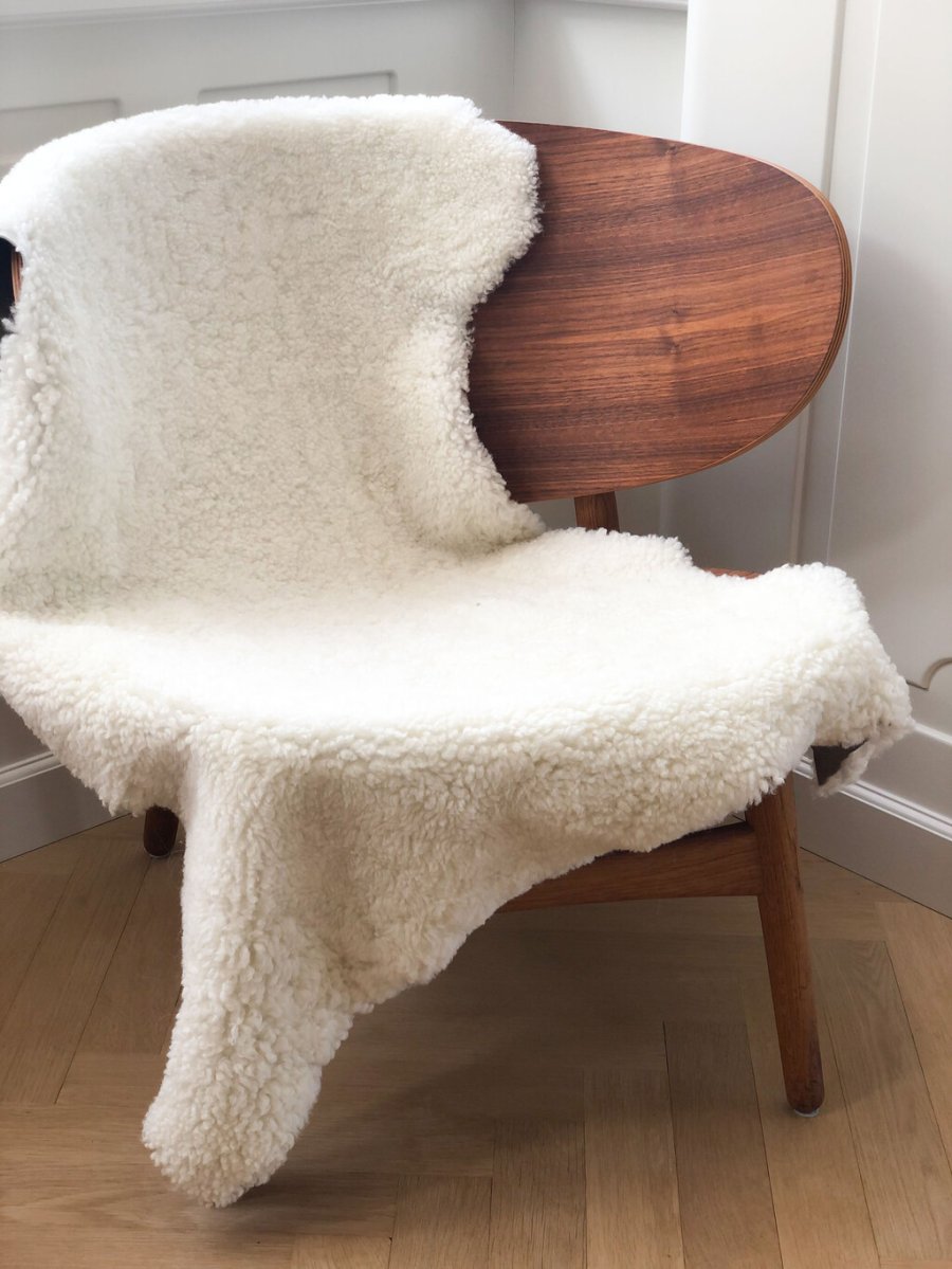 NATURES Collection Lammeskind Krøllet Korthåret Premium 90x60 cm, Ivory