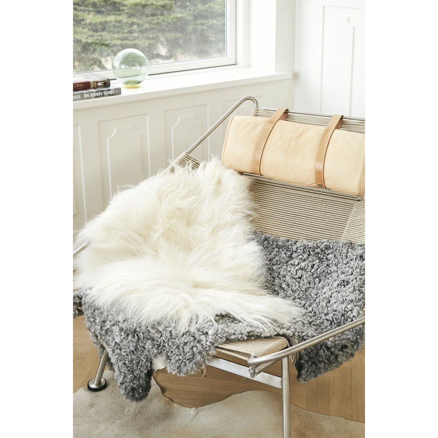 NATURES Collection Lammfell gelockt Premium 90-100x60 cm, Natural Grey