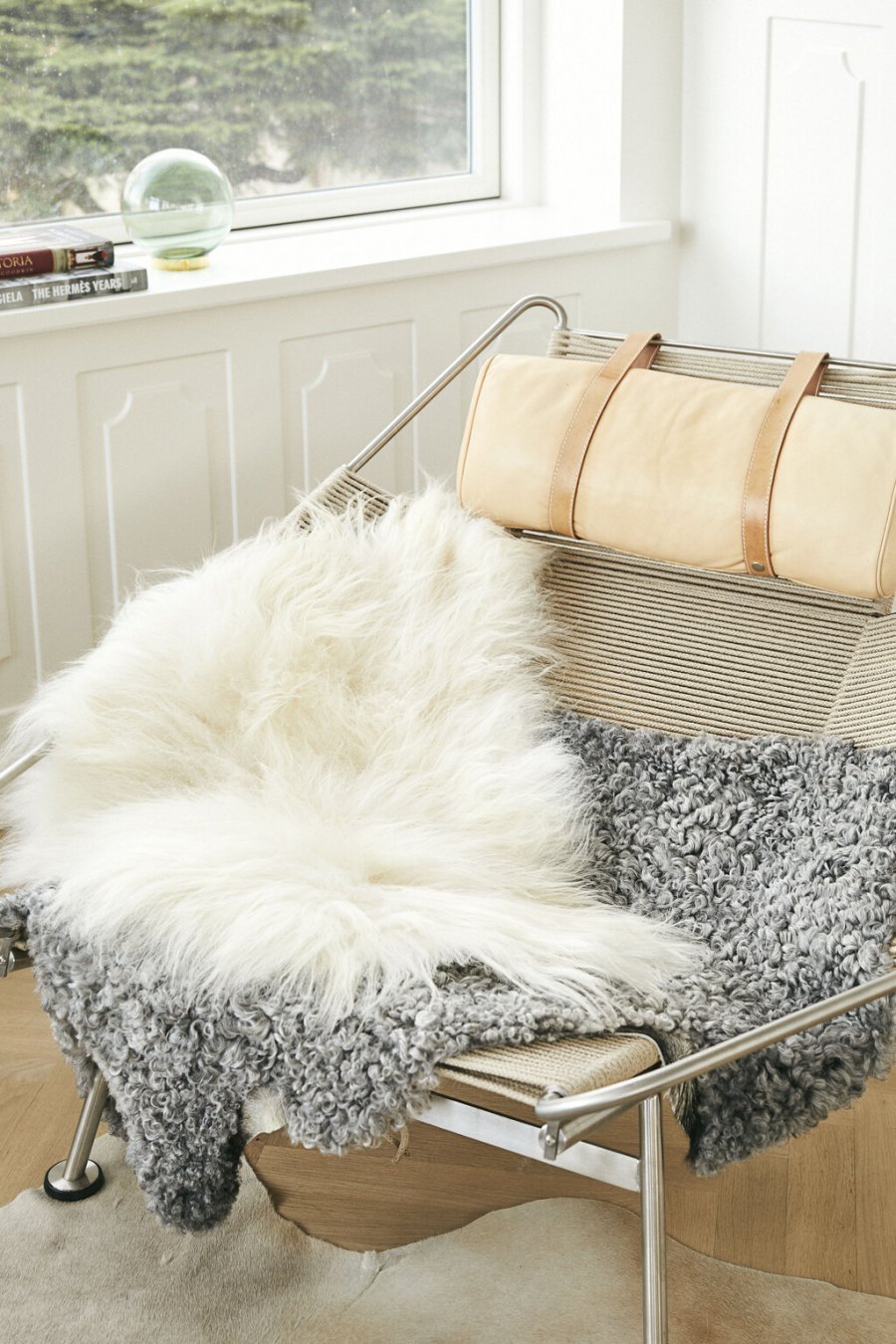 NATURES Collection Lammfell gelockt Premium 90-100x60 cm, Natural Grey