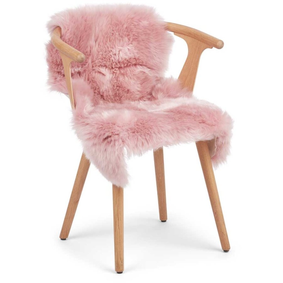 NATURES Collection Lammeskind Langhret 90x60 cm, Coral Silver Pink