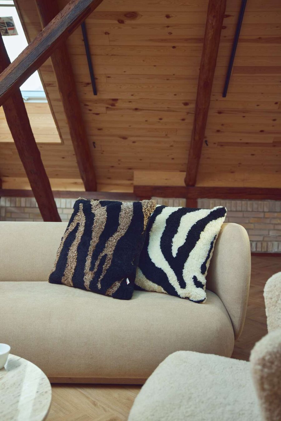NATURES Collection Kissen Zebra 60x60 cm, Schwarz/Taupe