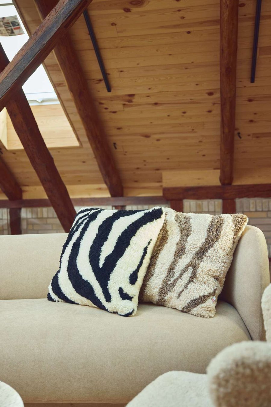 NATURES Collection Pude Zebra 60x60 cm, Hvid/Sort