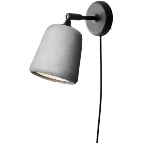 New Works Material Wandleuchte 23 cm, Hellgrauer Beton