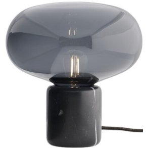 New Works Karl-Johan Tischlampe H23,5 cm, Black Marble/Smoked