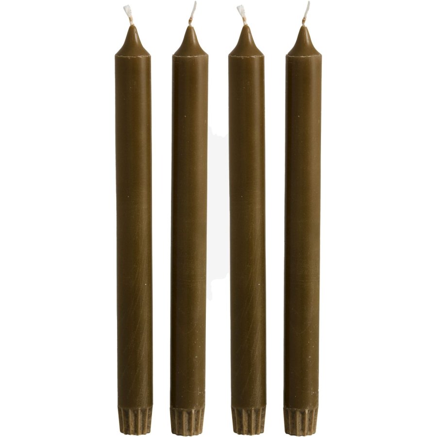 Nordal Kronelys 4 stk. �2,2xH25 cm, Olivengr�n