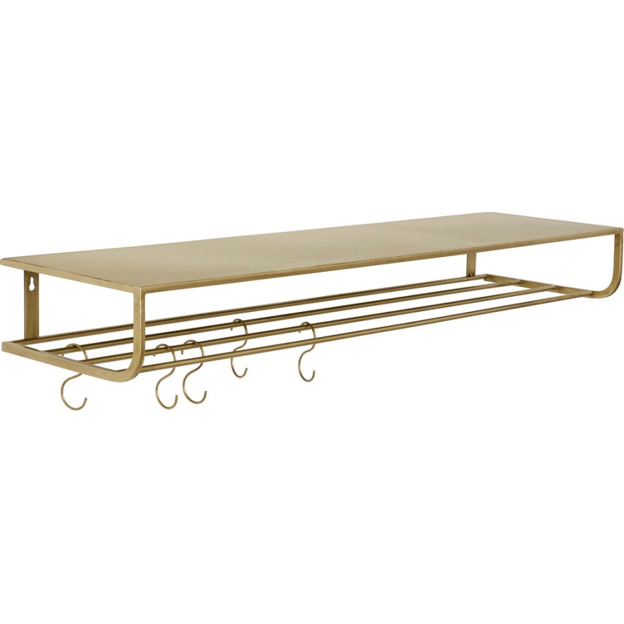 Nordal Hylde m. Kroge 120 cm, Guld